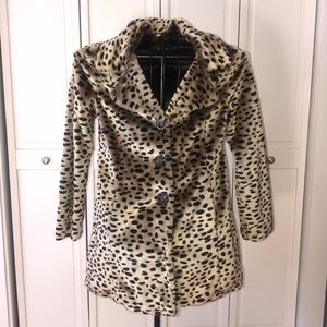 Faux Fur Animal Print Jacket